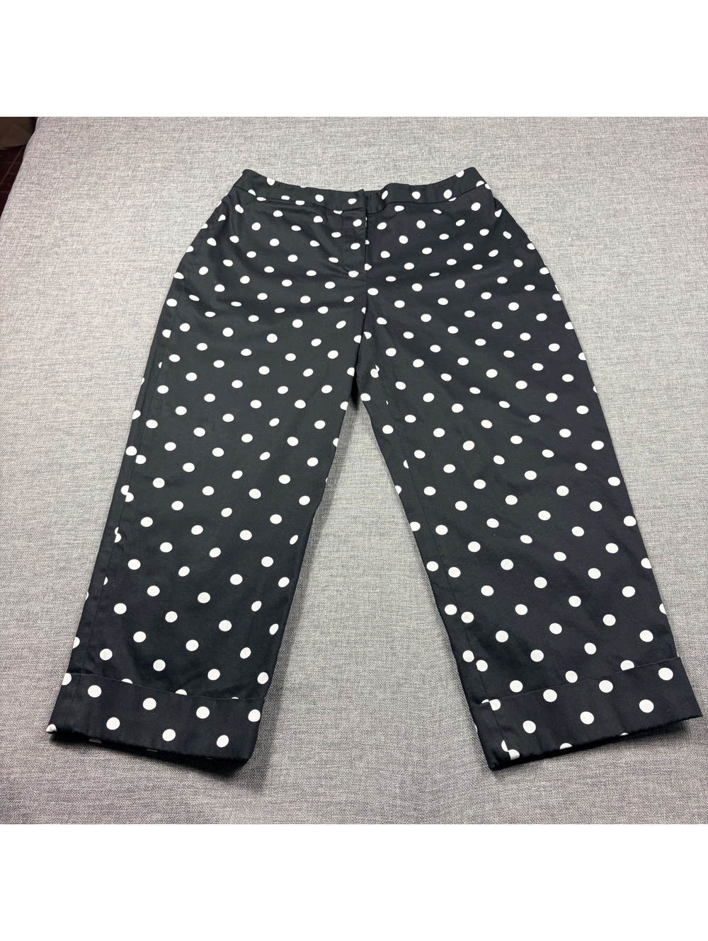 Rafaella Petites Black Polka Dot Cropped Pants Size 14P